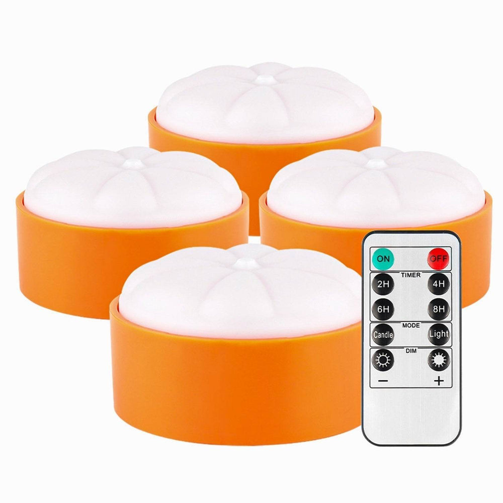 4 Pack Halloween LED Pumpkin Lights Battery Operated Halloween Decoration Lights With 2 Light Modes 4 Timer Setting Remorte Control For Party Pumpkin Decor - EX-STOCK Canada