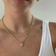 Vintage Geometric Metal Oval Pendant Necklace - EX-STOCK CANADA