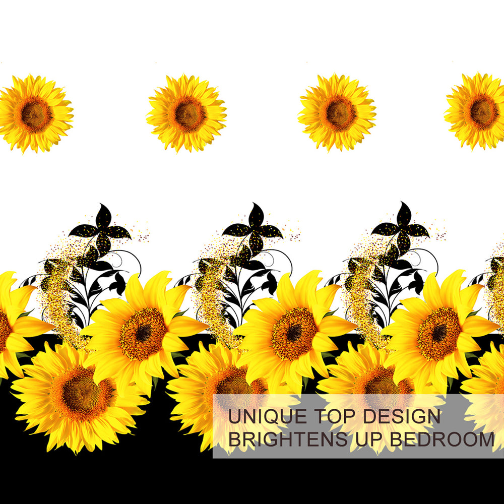 3 Pieces Black And White Background Sunflower Duvet Cover Set Yellow Flower Polyester Bedding Set For Adults Bedroom Decor Twin Full Queen King Size EX-STOCK Canada 