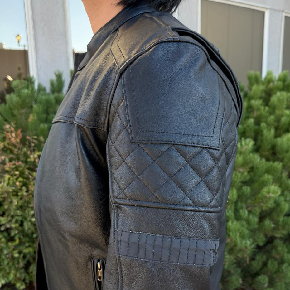 Unik International Men's Reflective Stripe Motorcycle Jacket 