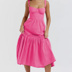 Spring And Summer Comely Pastoral Style Sling Floral A Swing Cake Dress - EX-STOCK CANADA