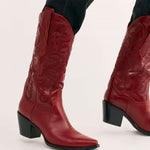 Artificial PU European And Beautiful Leather Sleeve Martin Boots for Women