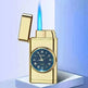 New Lighter With Electric Watch Rocker Arm Automatic Ignition Straight Blue Flame Lighter Creative Real Dial Inflatable Windproof Cigar Lighter Men's Watch Gift - EX-STOCK CANADA