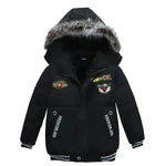 Small Medium-Sized Boys Cotton-Padded Fur Hoodie Winter Jackets for kids - EX-STOCK CANADA