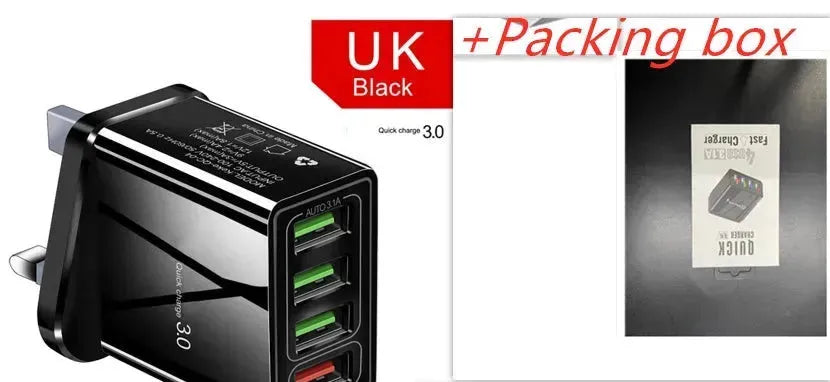 Illuminated 4USB Mobile Phone Charger 3A Charging Head - EX-STOCK CANADA