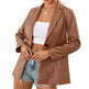 Fashion PU Leather Jacket Leather Blazer jacket Women - EX-STOCK CANADA