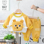 Cartoon neutral traje de ropa de otoño con estilo occidental de dos piezas para niños