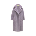 Plush Coat Ladies Long Lamb Coat Winter