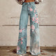 Horn Simulation Denim Trousers Loose Pants For Women 