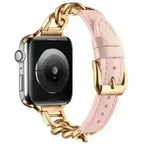 Women Leather and Stainless Steel Watch Strap for Apple  iwatch - EX-STOCK CANADA