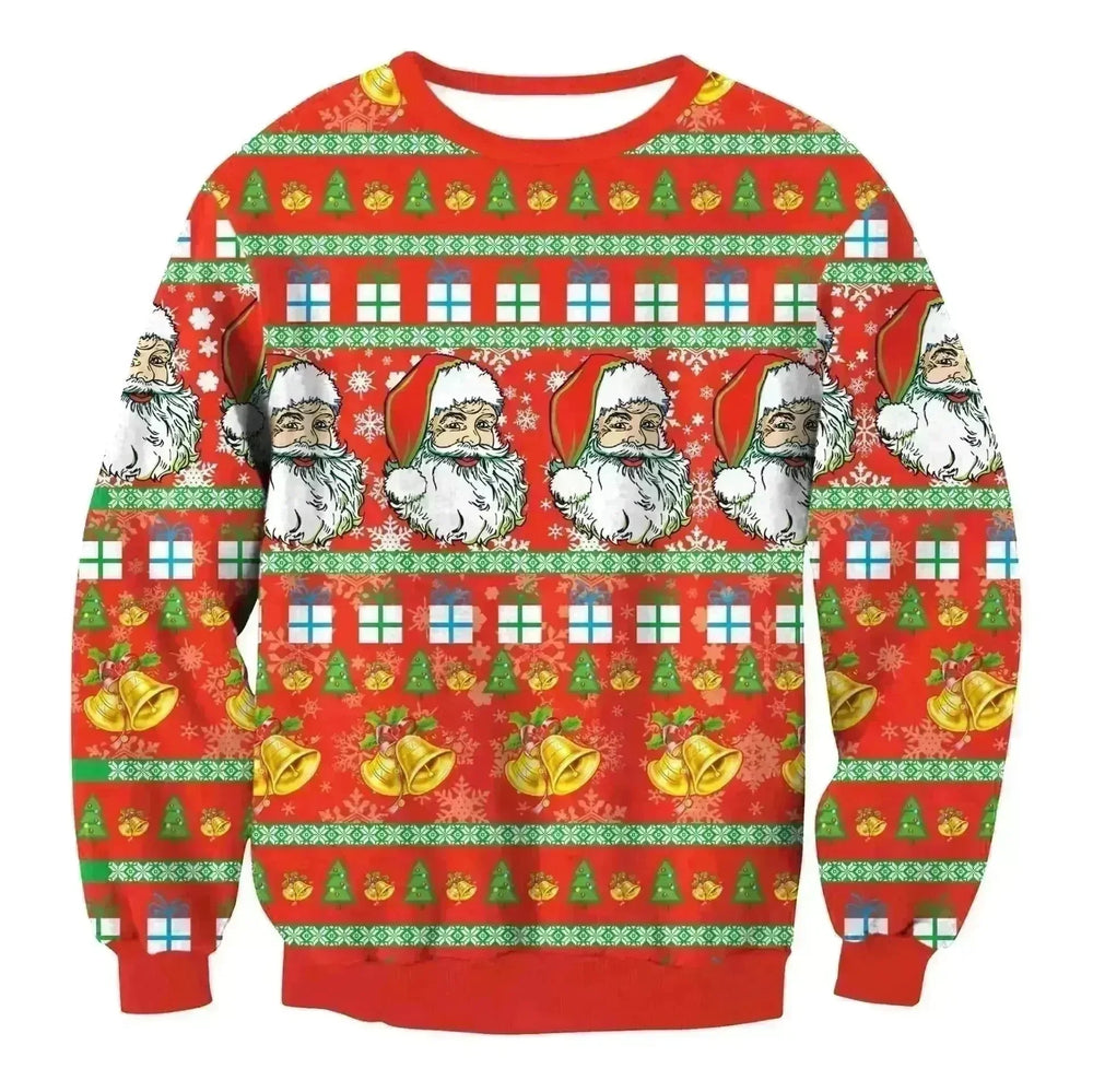 Autumn Winter Fashion Ugly Christmas Sweater Santa Elf Funny Pullover Womens Mens Print Sweaters Tops Clothing - EX-STOCK CANADA
