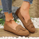 Women's Round Head Loafers Fashion Non-slip Soft Comfortable Flats Shoes 