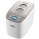 Bread Maker, 15-in-1 3LB Dough Machine, Nonstick Ceramic Pan Automatic Breadmaker With Gluten Free Setting, Whole Wheat Bread Making, Digital, Programmable, 3 Loaf Sizes, 3 Crust Colors, White EX-STOCK