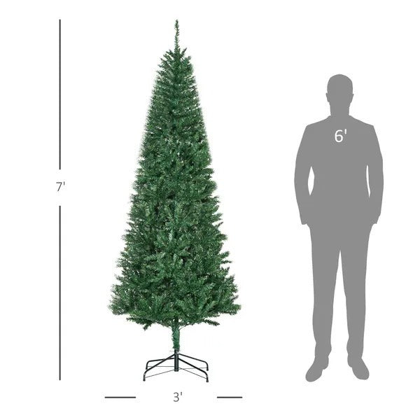 6.9ft Artificial Christmas Tree W Metal Stand Spruce Branch Tips Green EX-STOCK Canada 