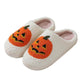 Halloween Pumpkin Cartoon Slippers Warm Winter Slippers Men And Women Couples Indoor House Shoes EX-STOCK