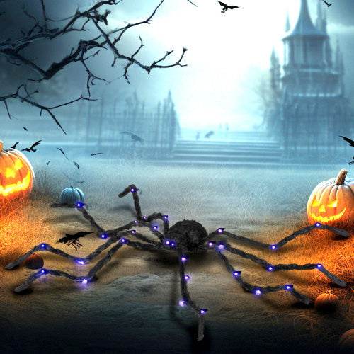 HOMCOM 3.25 Outdoor Halloween Decoration, Light-up Oversized Spider Halloween Prop With Light Up Bendable Legs EX-STOCK