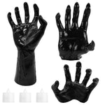 3Pcs Creepy Reaching Hands With Lighted Candles Wall Mounted Halloween Decoration Witch Devil Hand Aesthetic Goth Gothic Life Sized Horror Hands Hanging Sculpture EX-STOCK