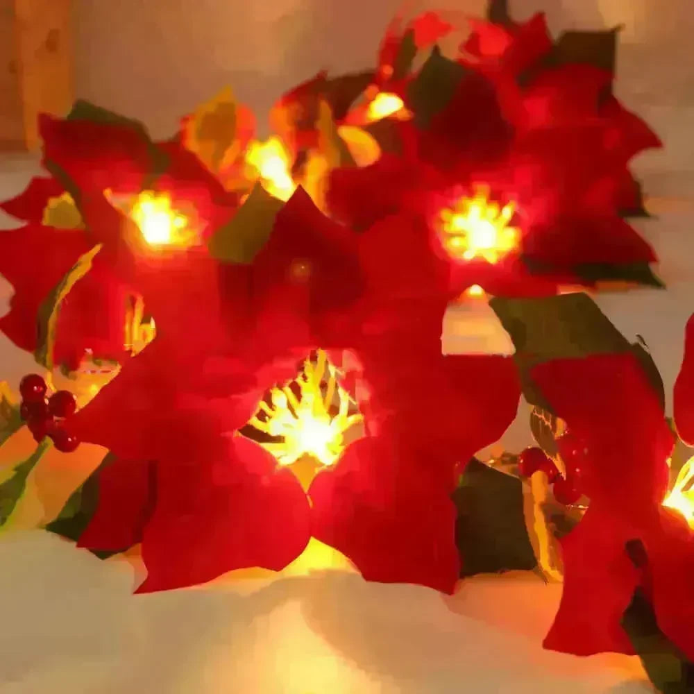 Door Frame Escalator Decoration Red Flower String Lights - EX-STOCK CANADA