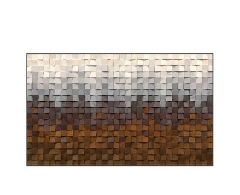 Wood Three-dimensional Painting Handmade Mosaic Art Mural 