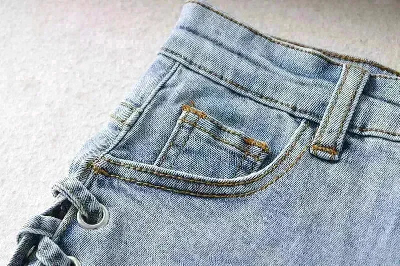 Fashionable And Personalized Bow Denim Shorts For Women - EX-STOCK CANADA