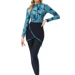 Long Sleeve Zipper ArabSwimsuit With Hat Chest Pad 3 Piece Conservative EX-STOCK