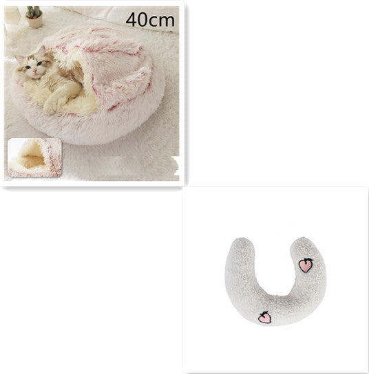 2 In 1 Dog And Cat Bed Pet Winter Bed Round Plush Warm Bed House Soft Long Plush Pets Bed Pet Products EX-STOCK Canada 
