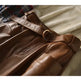 Fashion Retro All-match A- Line High Waist  Formal Office Work Midi Faux Leather Skirt - EX-STOCK CANADA