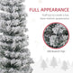 5ft Flocked Christmas Tree, Pencil Christmas Tree With Realistic Branch Tips, Folding Metal Stand, Green EX-STOCK Canada 