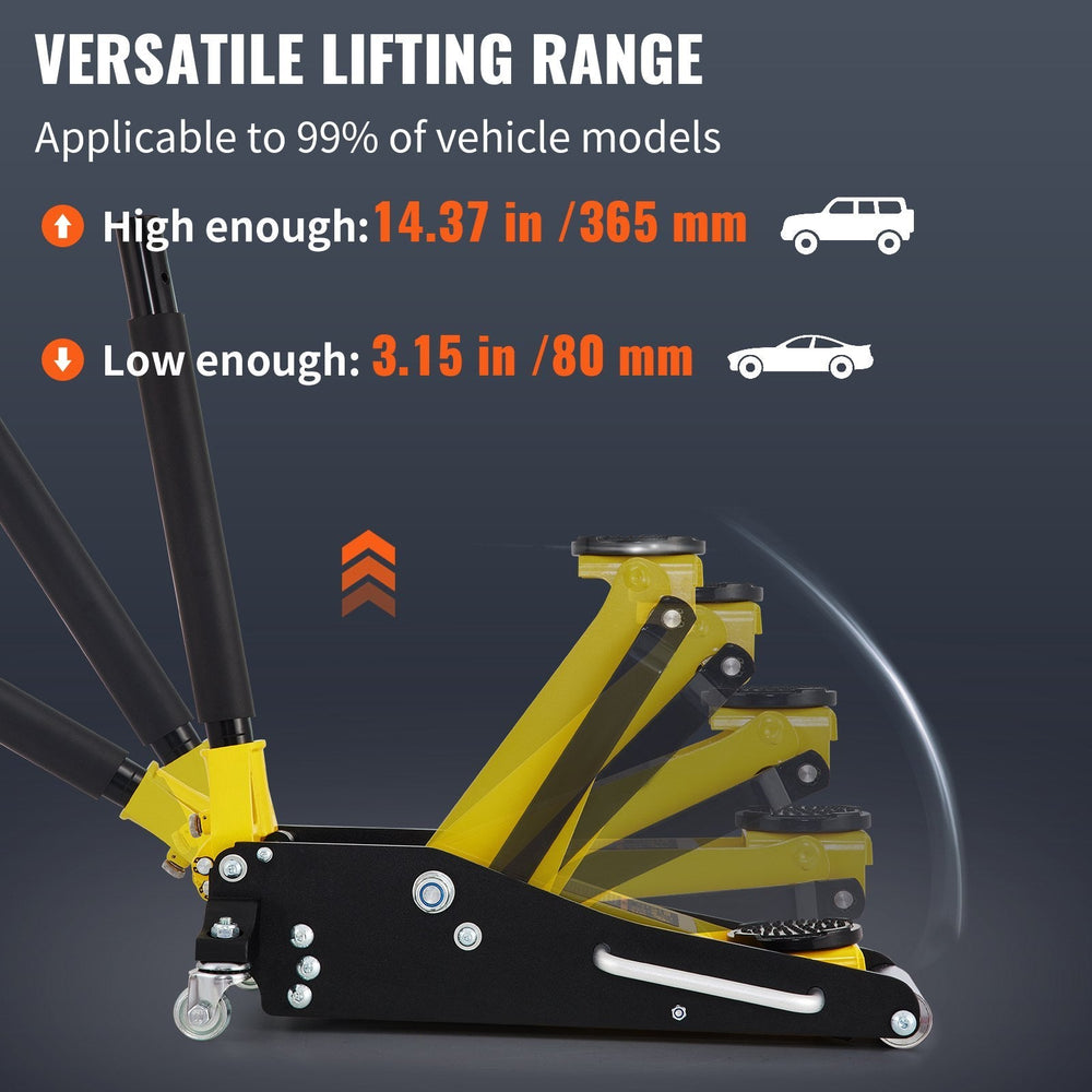 1.5 Ton Low Profile Aluminum Steel Racing Floor Jack Dual  Lift Car EX-STOCK