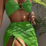 3pcs Halter Bikini Summer Fashion Personalized Three-point Beach Swimsuit For Women - EX-STOCK CANADA