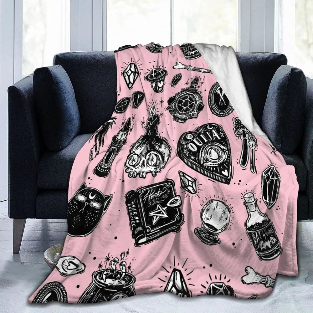 Halloween Witch Blanket Flannel Blanket EX-STOCK Canada 