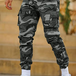 Multi-pocket Camouflage Ankle-tied Men's Military Casual Cargo Slim fit Pants trouser - EX-STOCK CANADA