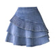 Elastic Waist short Denim Mini Jeans skirt - EX-STOCK CANADA