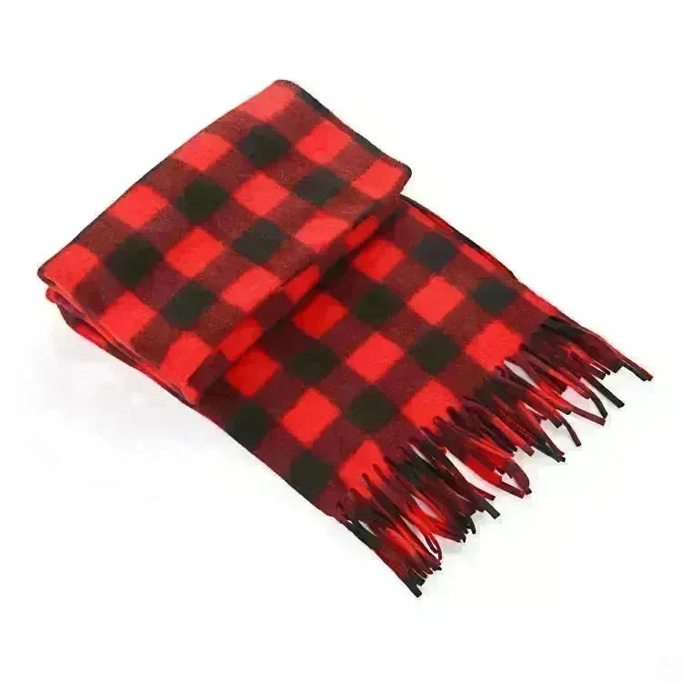 Handmade Autumn And Winter Velvet Fleece Plaid Scarf - EX-STOCK CANADA