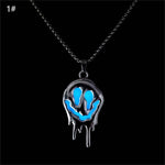 Zinc Alloy Noctilucent Necklace Halloween Ghost Glowing Grimace Pendant - EX-STOCK Canada