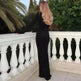 Fashion Round Neck Slim Fit Long Sleeve Bodycon Black Dress - EX-STOCK CANADA