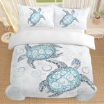 Sea Turtle Bedding Aqua Teal Blue Duvet Cover Sets Beach Turtle Bed Sets Ocean 3 Piece Turtle Themed Comforter Cover With 2 Pillowcases Twin Full Queen King Size EX-STOCK Canada 