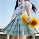 Student Jk Plaid Skirt Preppy Style Mini Pleated  Kilt Skirt - EX-STOCK CANADA