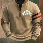 Casual 3D Digital Printing Stand Collar Men's Street Quarter Zip Sweatshirt top - EX-STOCK CANADA