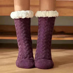 Calcetines de lujo de punto de punto cálido de invierno Inicio Inicio de calcetines de alfombras sin deslizamiento para hombres y mujeres