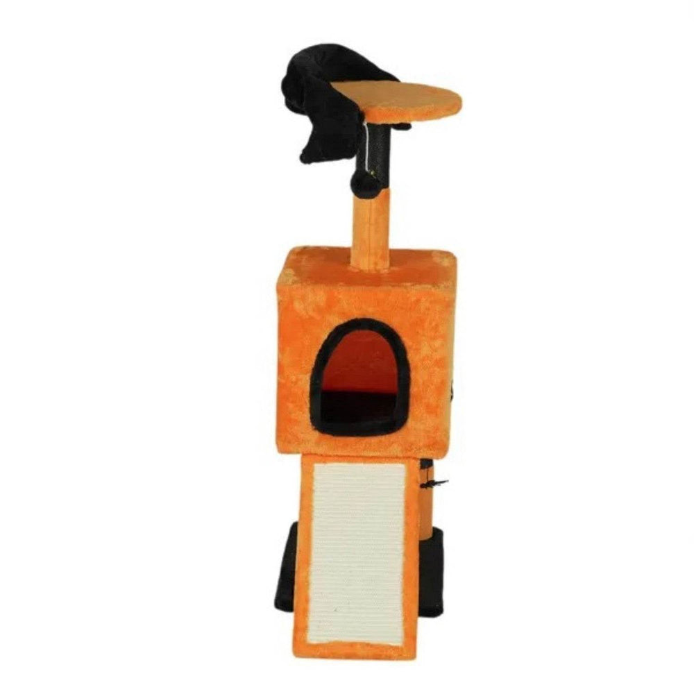 39.4 Halloween Cat Tree, Cat Tower Cat Tree For Indoor Cats With Spacious Cat Condo, Sisal Scratching Posts, Hanging Toys, Orange Black - EX-STOCK Canada
