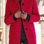 Women's New Vintage Solid Color Button-up Stand-up Collar Woolen Jacket - EX-STOCK Canada