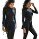 Pure Color Long-sleeved Trousers Fully Surrounded By Conservative Beach Surfing Sunscreen ArabOne-piece Swimsuit EX-STOCK