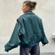 Oversized Fashion Zip-up Lapel Leather Jacket for women - EX-STOCK CANADA
