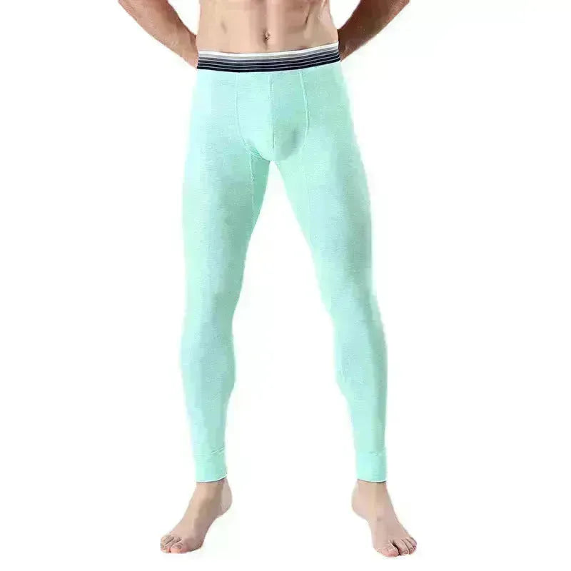 Men's Cropped Long Johns Warm-keeping Pants Cotton Belly-contracting Thin Bottoming Trousers