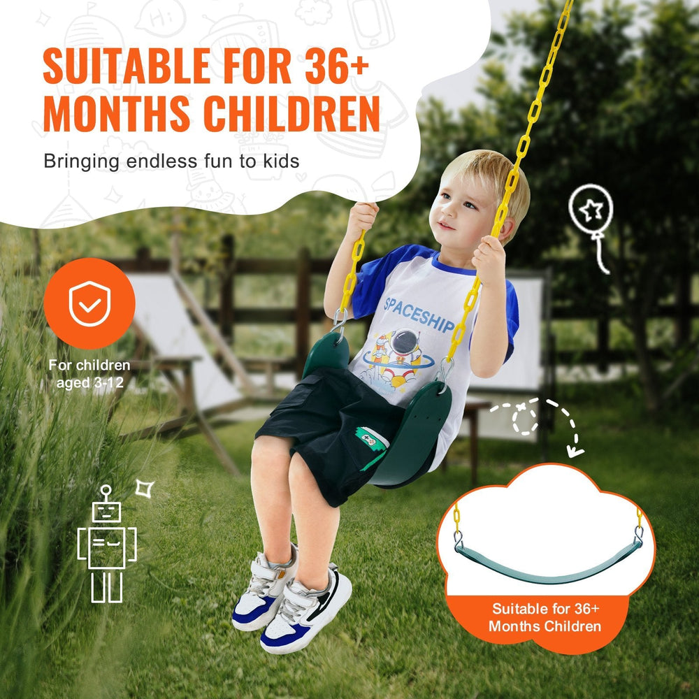 2-Pack Swing Seats Swings Replacement For Outdoor Swing Set 66 Inch Chain EX-STOCK