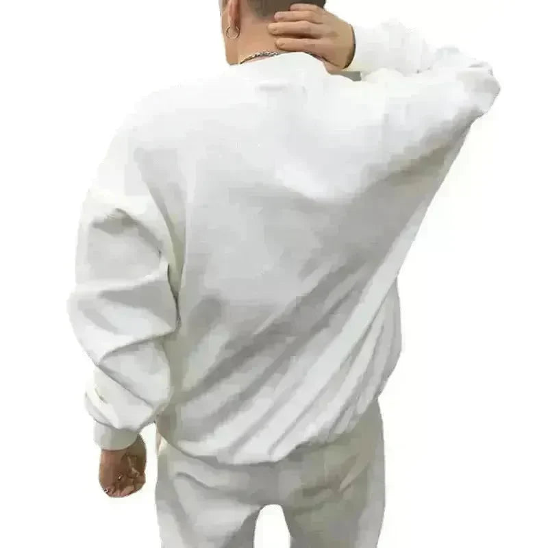 Autumn Winter  street fashion Plain Crew neck Sweatsuit for men - EX-STOCK CANADA