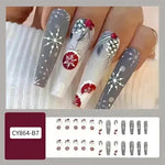 24 piezas de calcomanía de uñas falsas de Navidad de Navidad