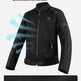 Black jacket with honeycomb breathable mesh feature on a white background