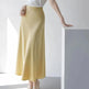 Women's formal Work Satin Skirt Summer High Waist Midi Sheath Skirt - EX-STOCK CANADA